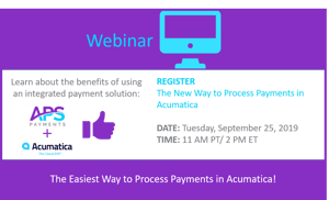 Integrated Payment Processing for Acumatica