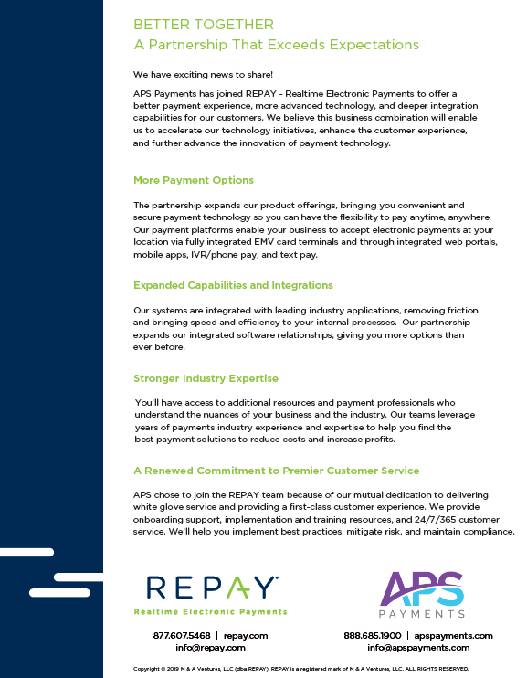 APS Payments Joins REPAY